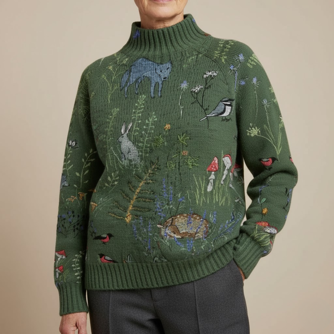 Hana | My Signature Knitted with Forest-Inspired Print