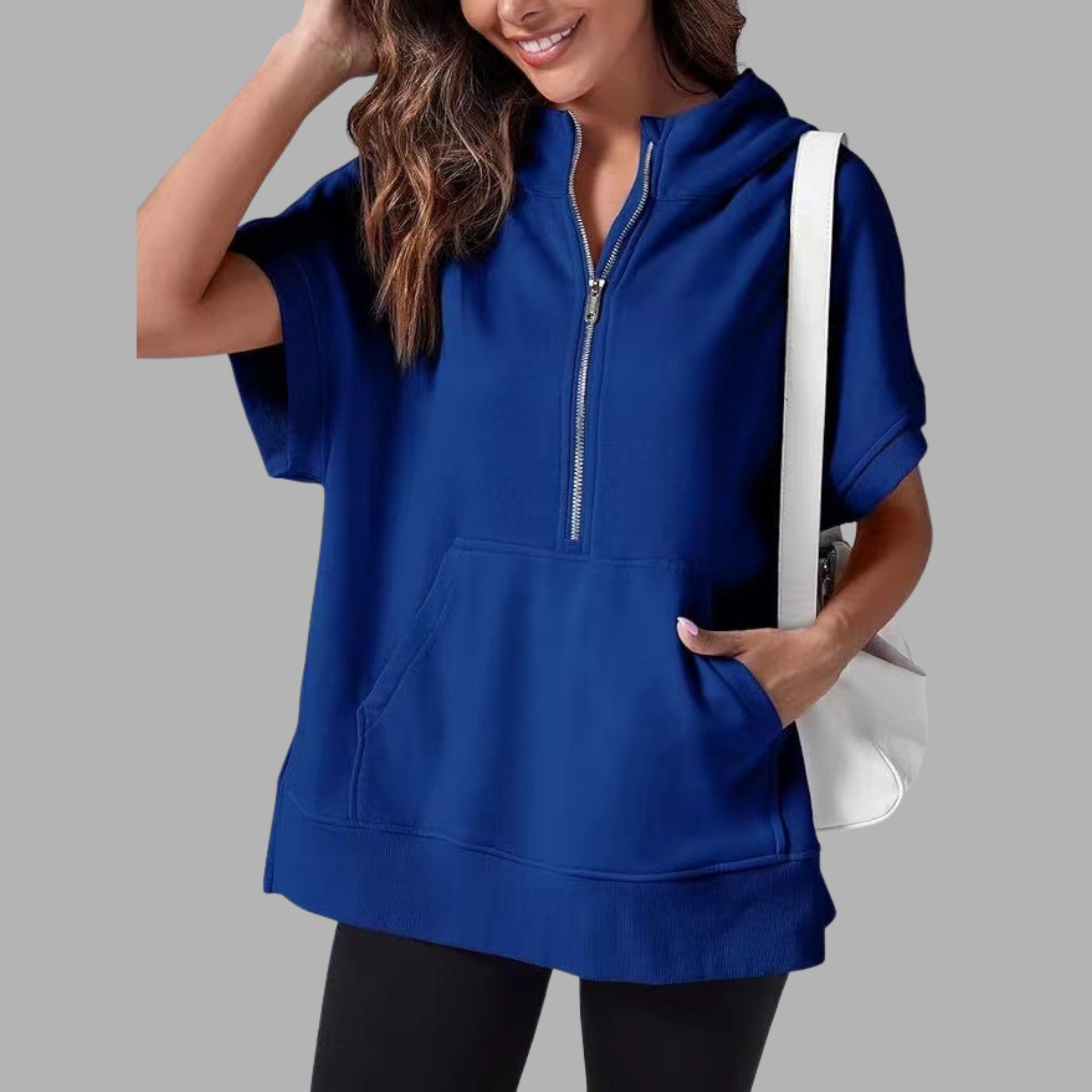 EMERLINDA™ – Relaxed Oversized Half-Zip Summer Hoodie