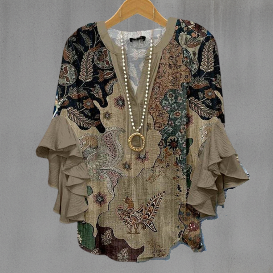 KORNELIA | Elegant blouse with patterns