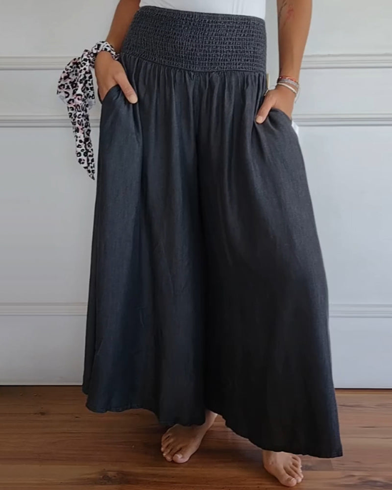 FIADH™- Smocked Waist Palazzo Trousers