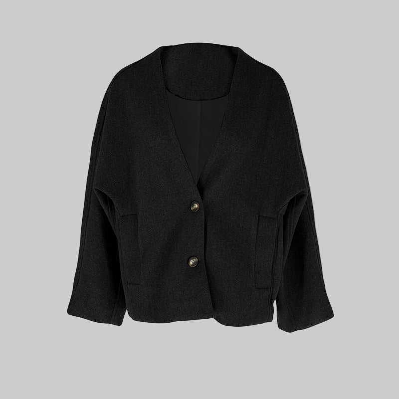 LAYA™ - Chic Button Down Long Sleeve V-Neck Coat