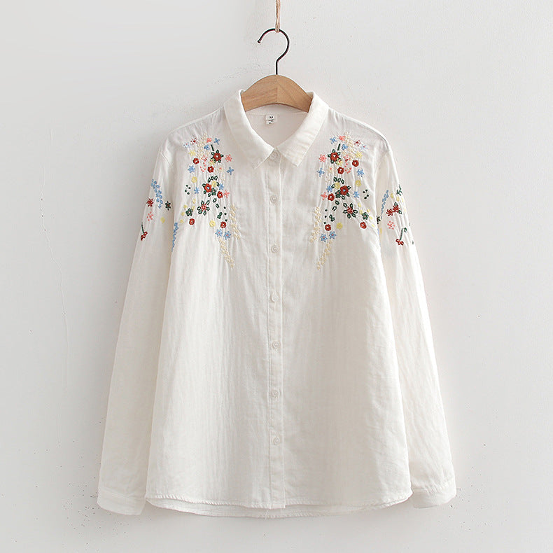 FLAVIE™ – Vintage Charm Embroidered Blouse