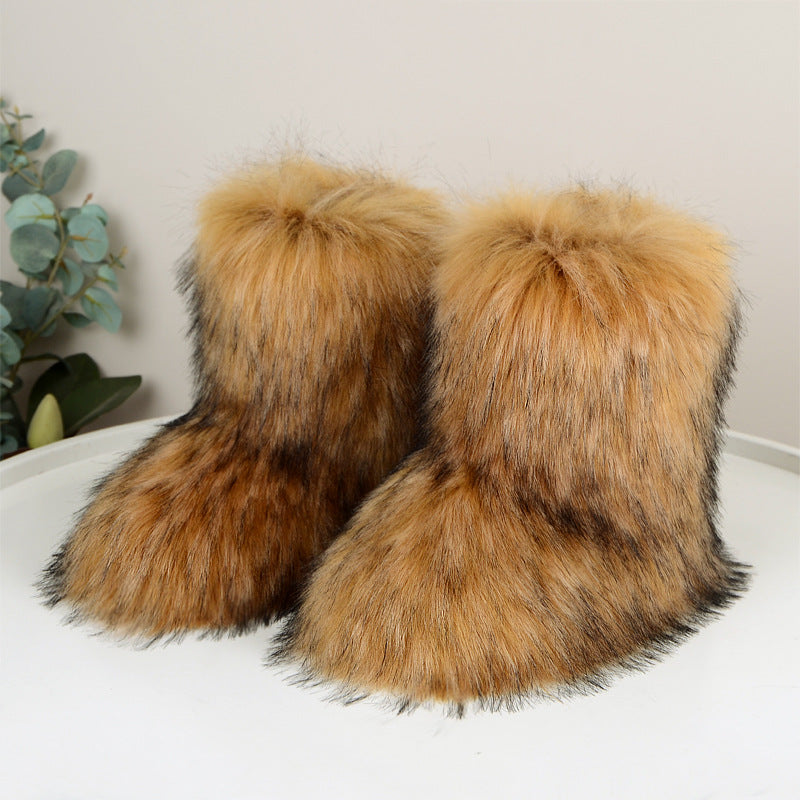 HIRA™ - Chic Trendy Furry Mid Length Winter Boots
