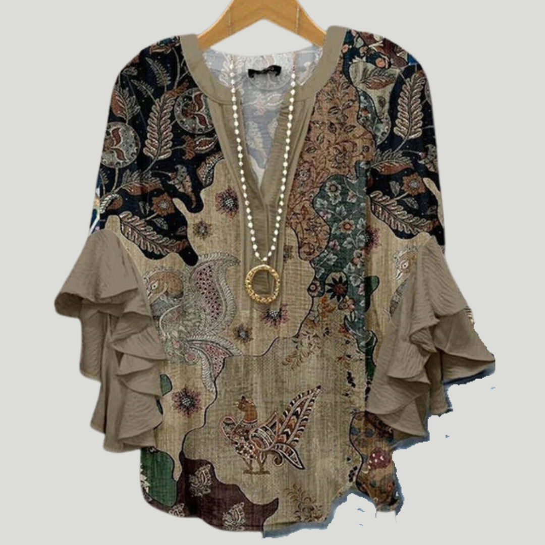 KORNELIA | Elegant blouse with patterns