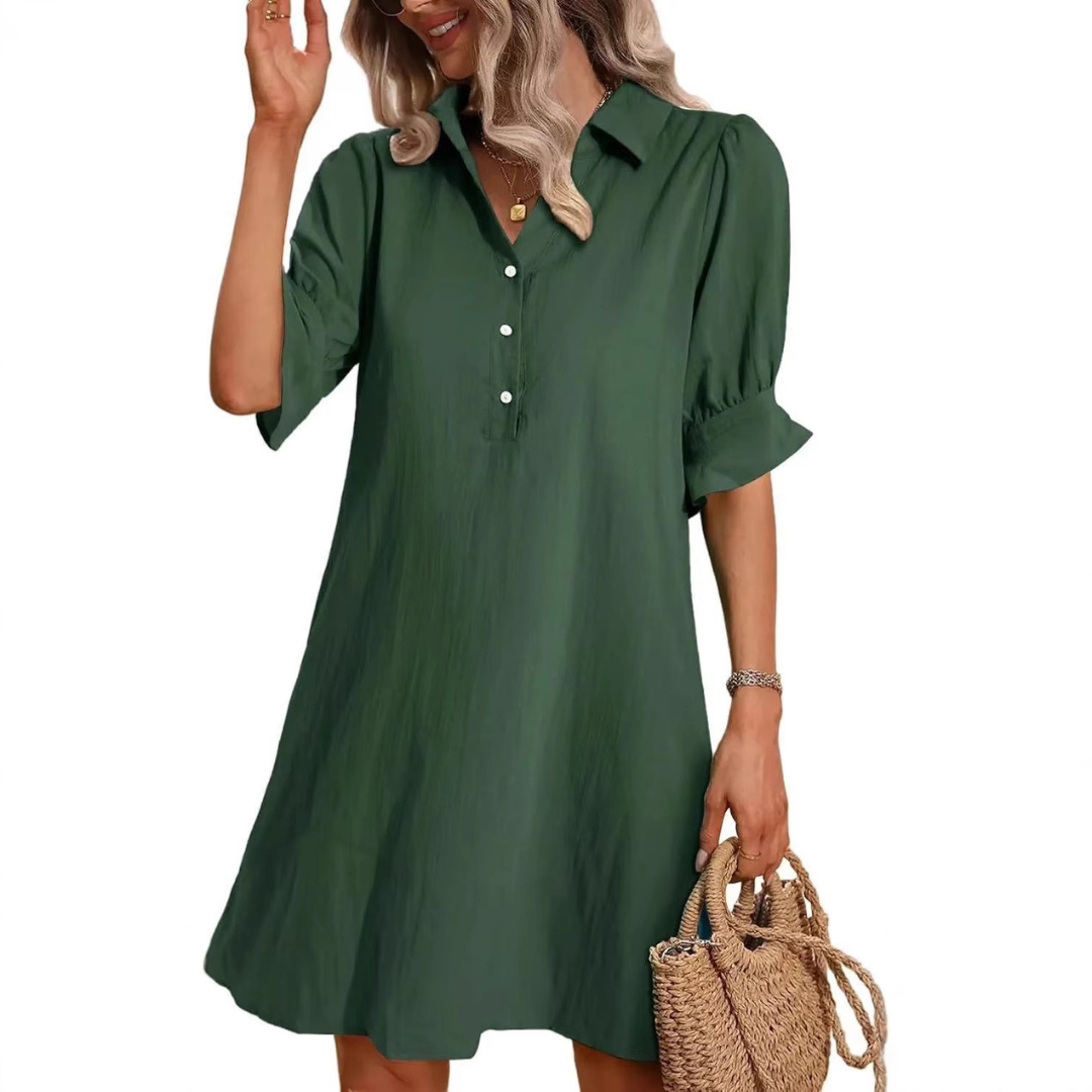 FRANCHESCA™ - Casual Button Down Shirt Dress