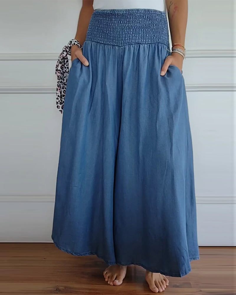 FIADH™- Smocked Waist Palazzo Trousers