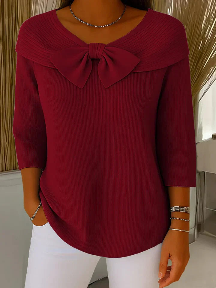 Aline | Soft & Elegant Sweater with Bow Detail