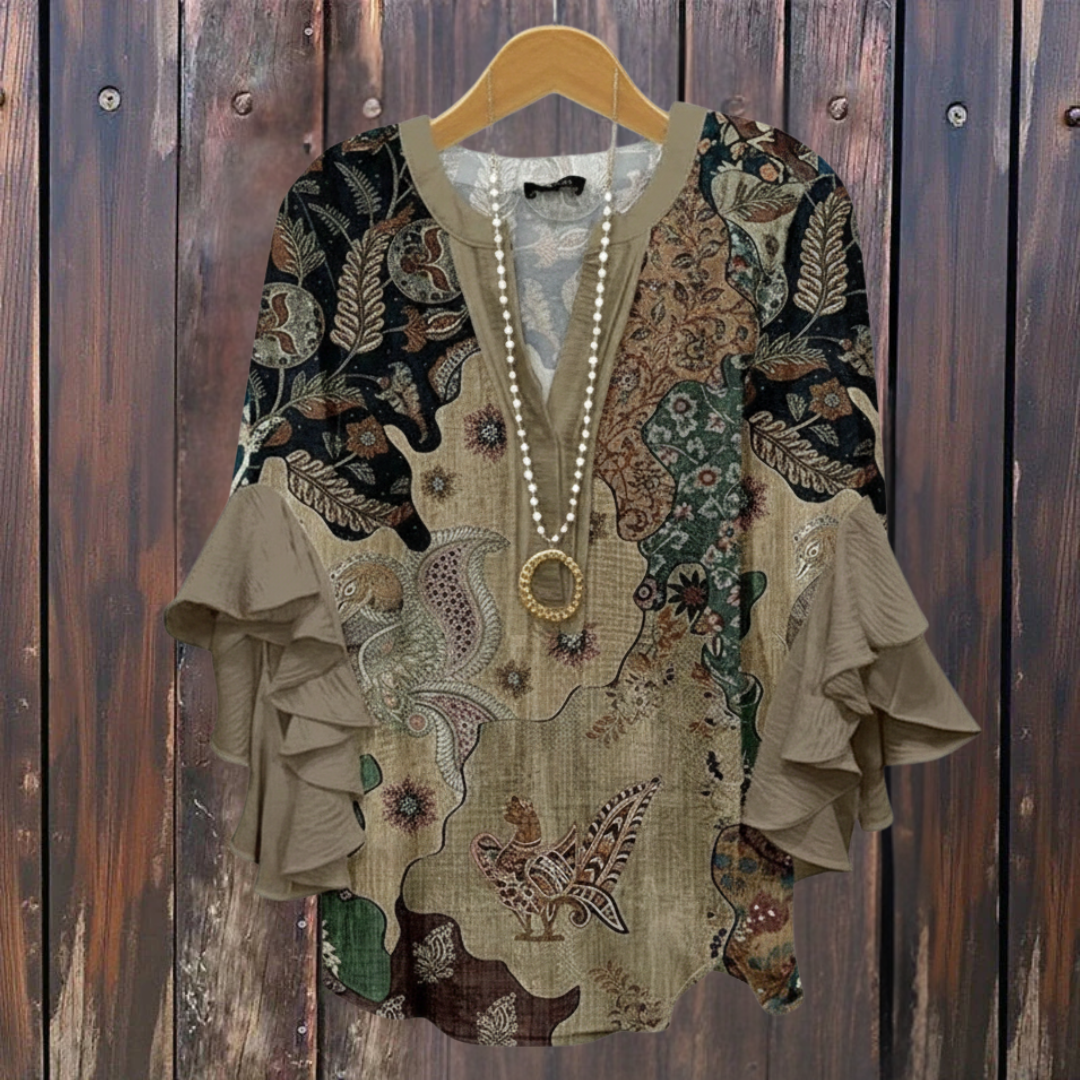 KORNELIA | Elegant blouse with patterns