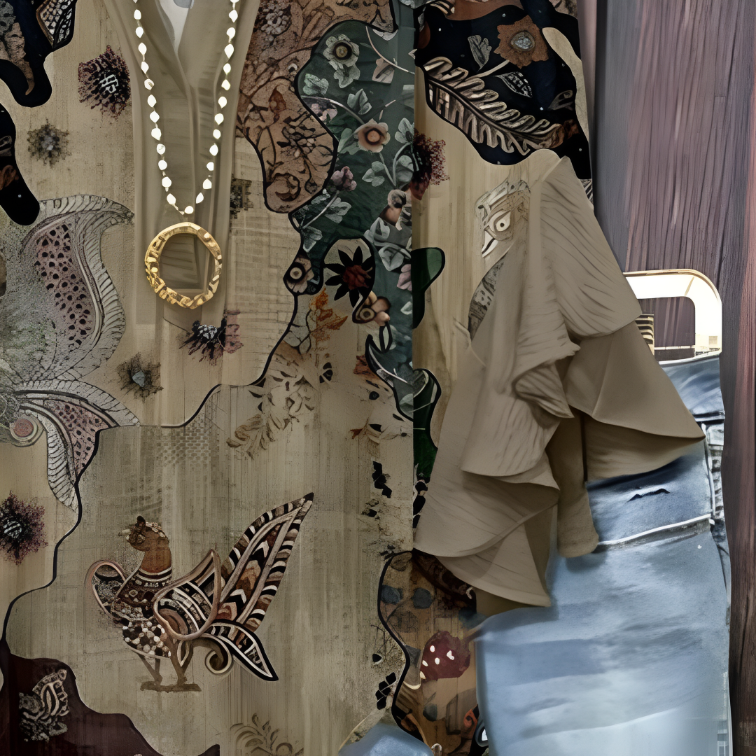 KORNELIA | Elegant blouse with patterns