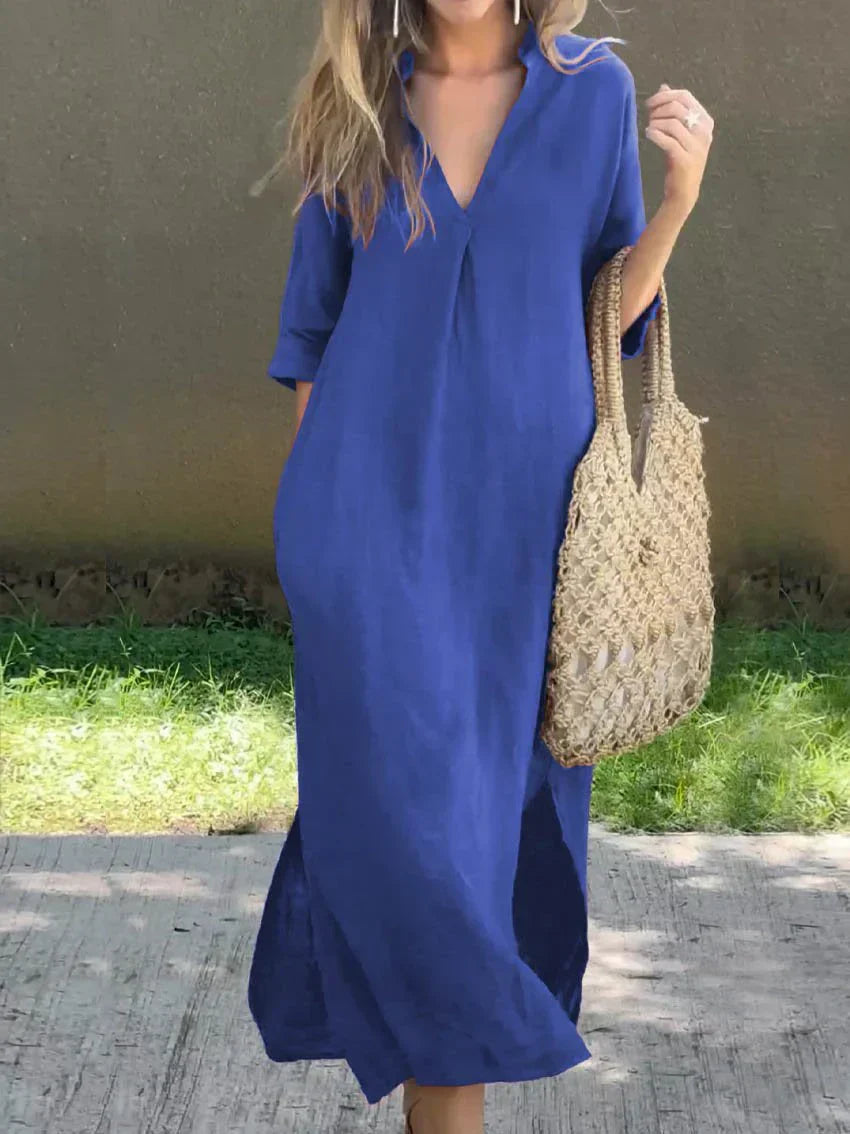 JULIA™ – Classic V-Neck Maxi Dress
