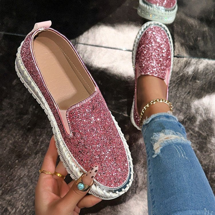 JAMILA™ - Chic Glitter Decorated Slip-On Loafers