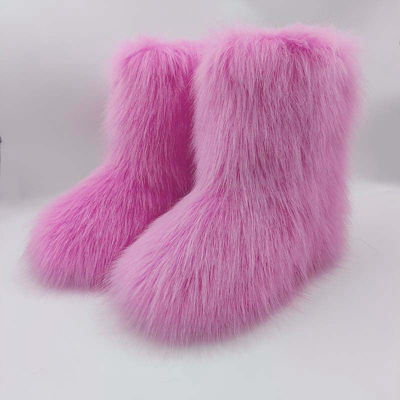 HIRA™ - Chic Trendy Furry Mid Length Winter Boots