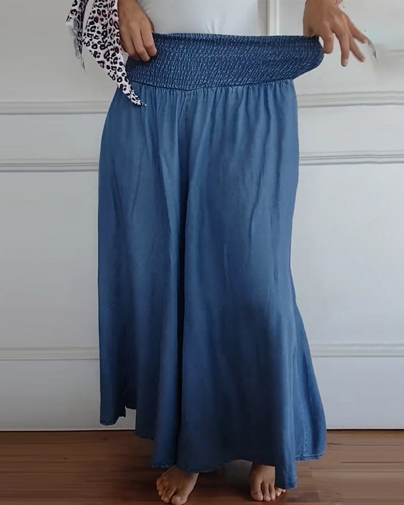 FIADH™- Smocked Waist Palazzo Trousers